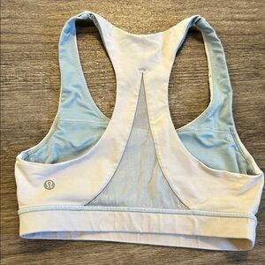 Lululemon Invigorate Bra Blue Haze Mesh Racerback Size 4 Medium Support